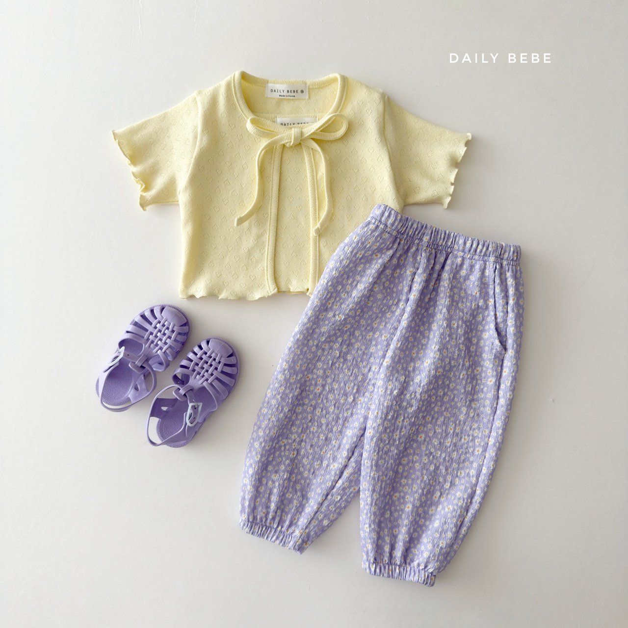 Eyelet Cardigan Set
