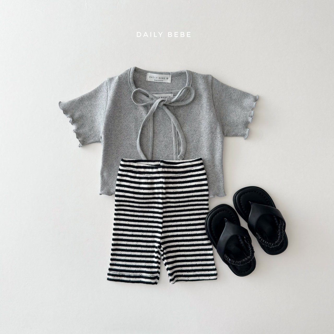 Eyelet Cardigan Set