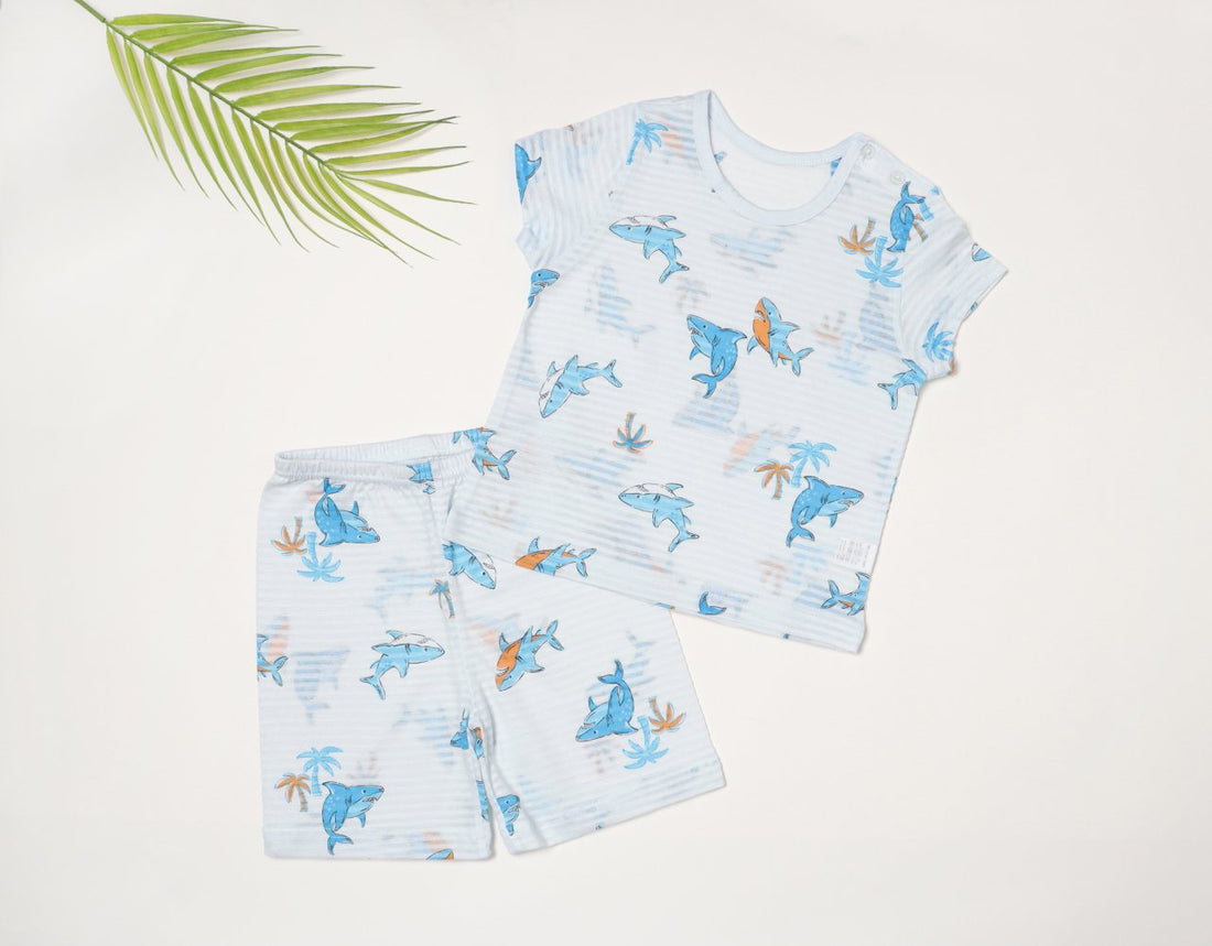 Mid-Length Jacquard Set (Shark)