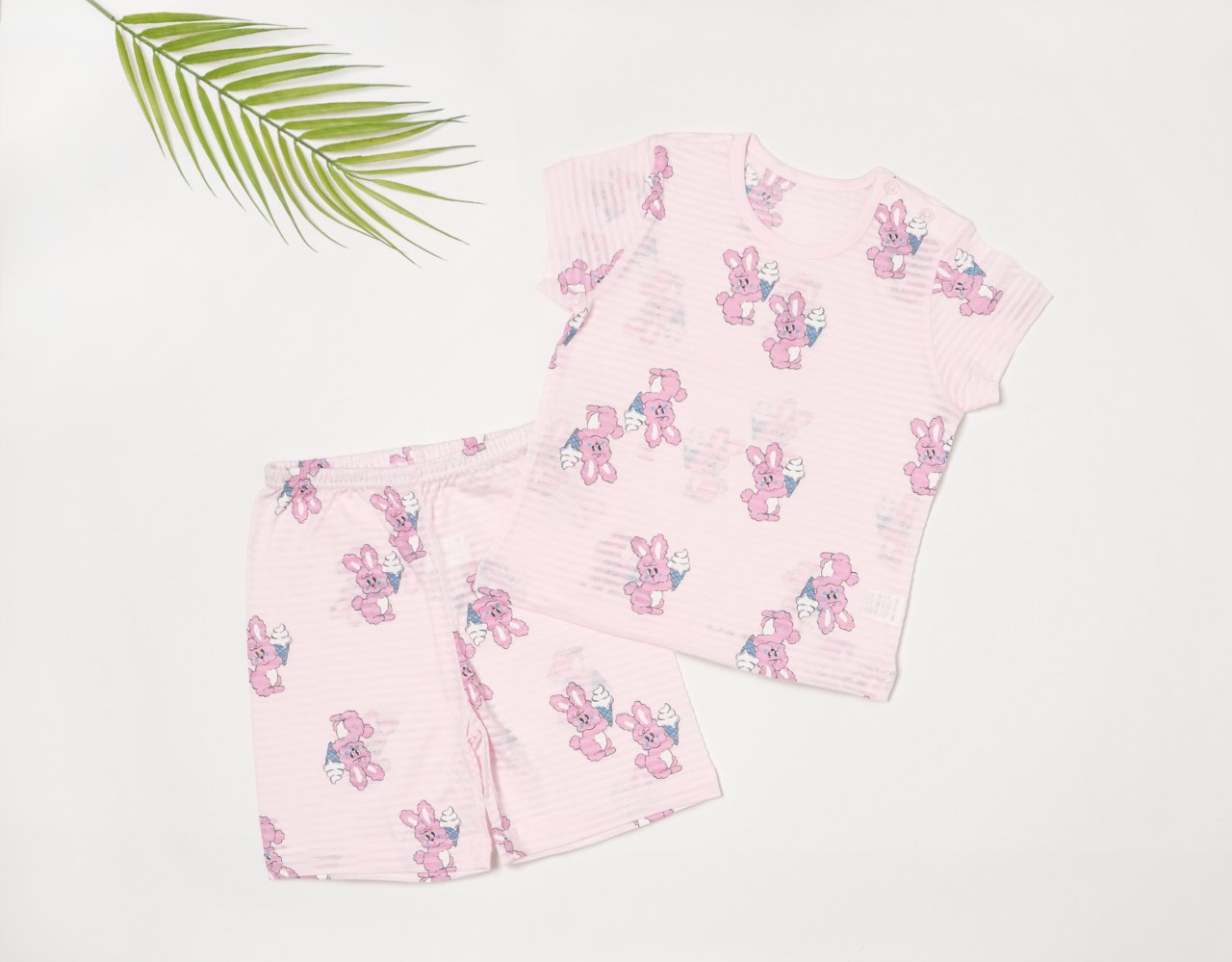 Mid-Length Jacquard Set (Pink Rabbit)