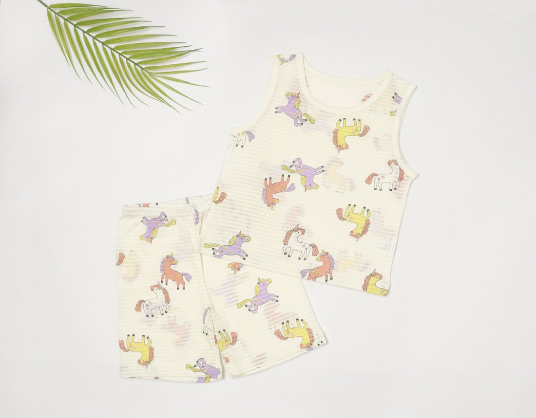 Sleeveless Jacquard Set (Mini Unicorn)
