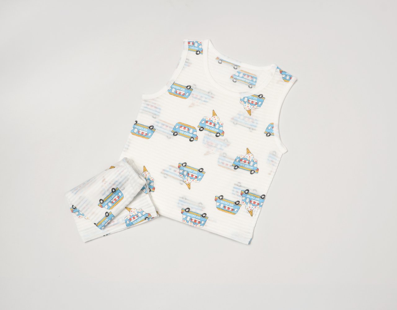 Sleeveless Jacquard Set (Ice Car)