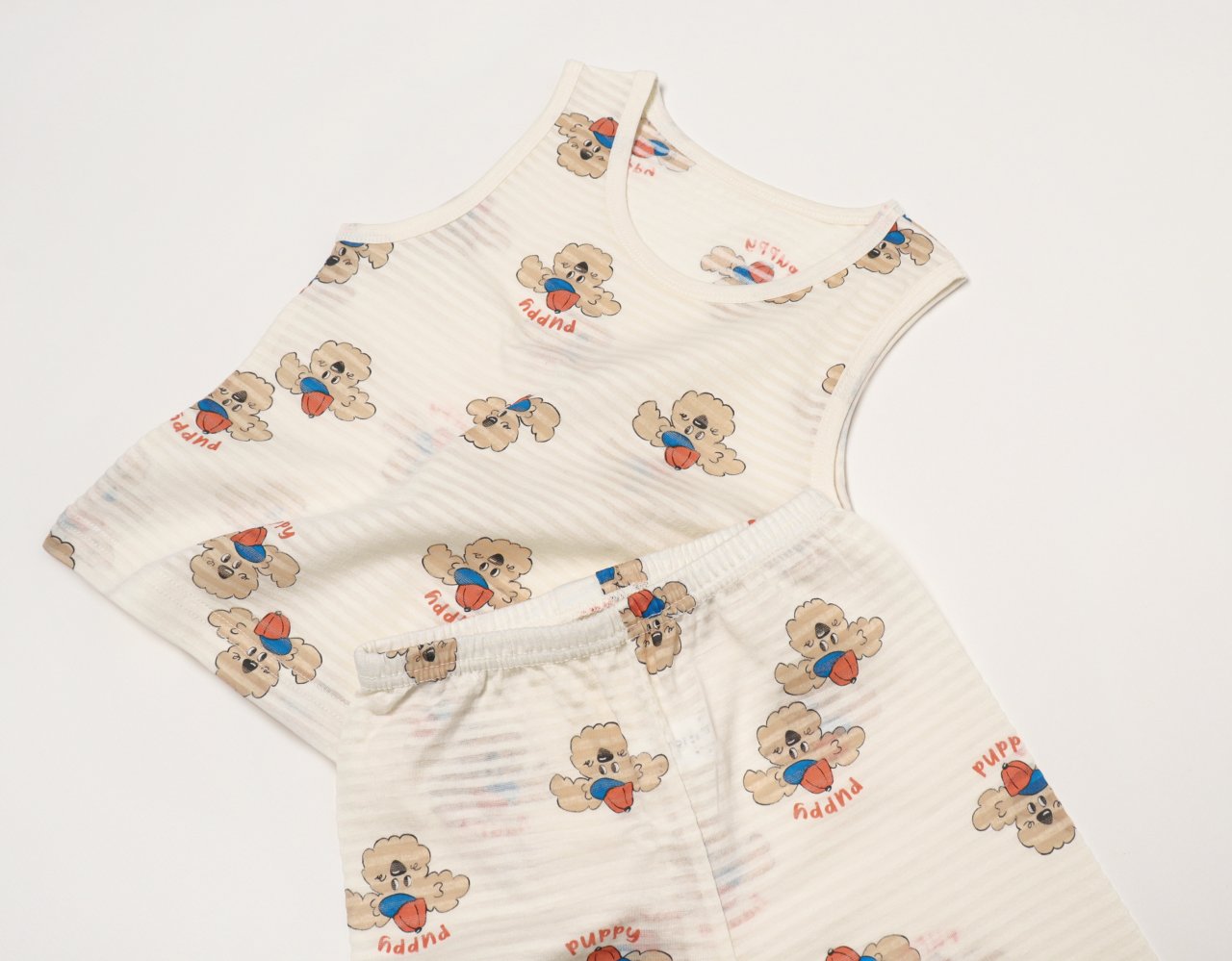 Sleeveless Jacquard Set (Cap Dog)