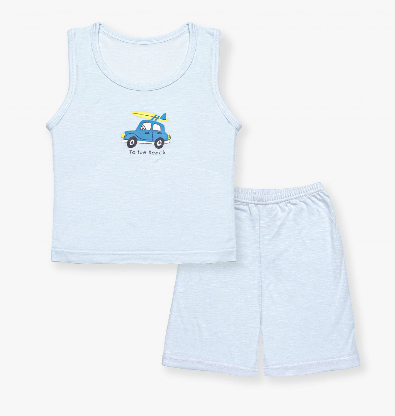 Sleeveless Modal Slub Set (Modal Blue)