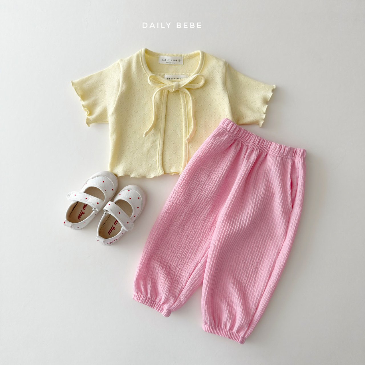 Eyelet Cardigan Set