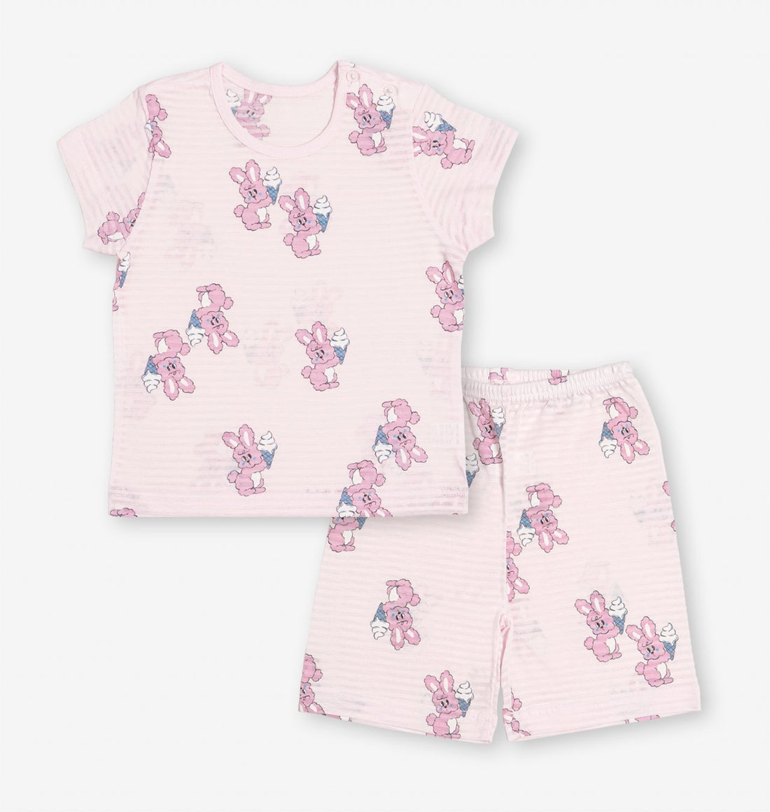 Mid-Length Jacquard Set (Pink Rabbit)