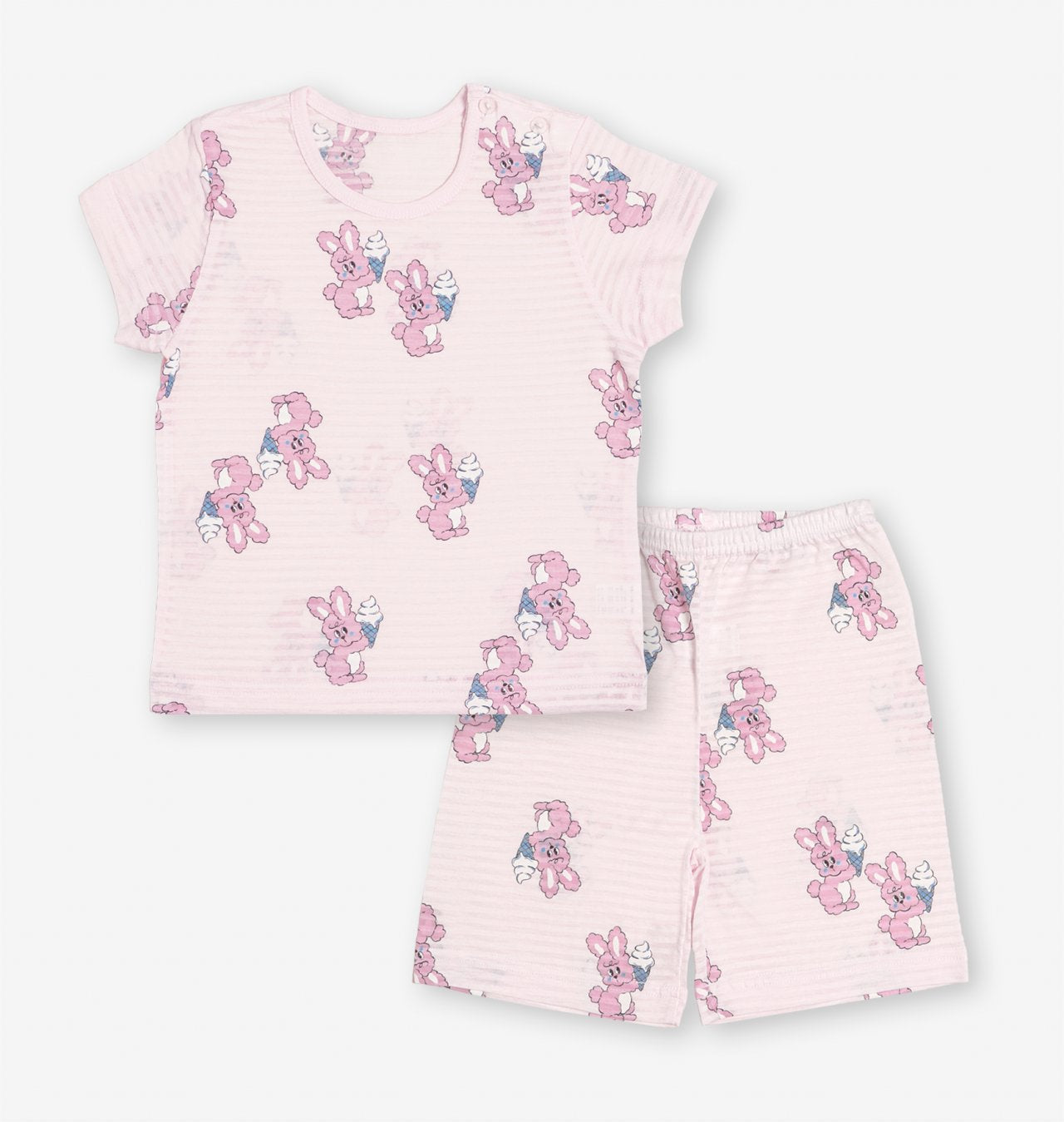 Mid-Length Jacquard Set (Pink Rabbit)