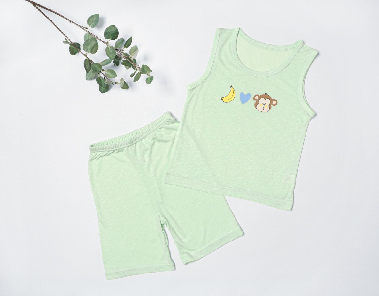 Sleeveless Modal Slub Set (Modal Green)