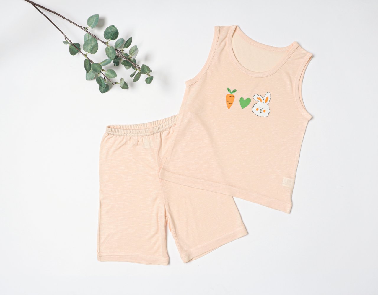 Sleeveless Modal Slub Set (Modal Peach)