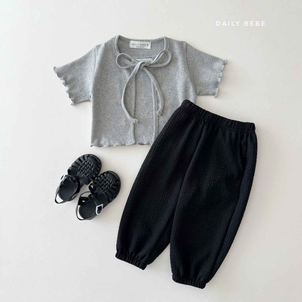 Eyelet Cardigan Set