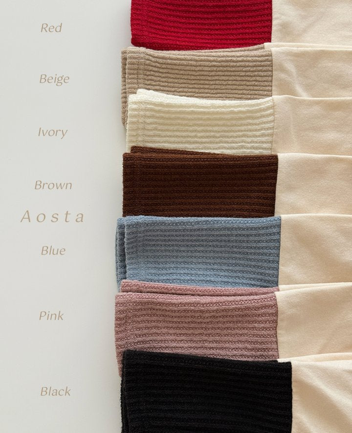 Fleece-Lined Colourblock Leggings - Red