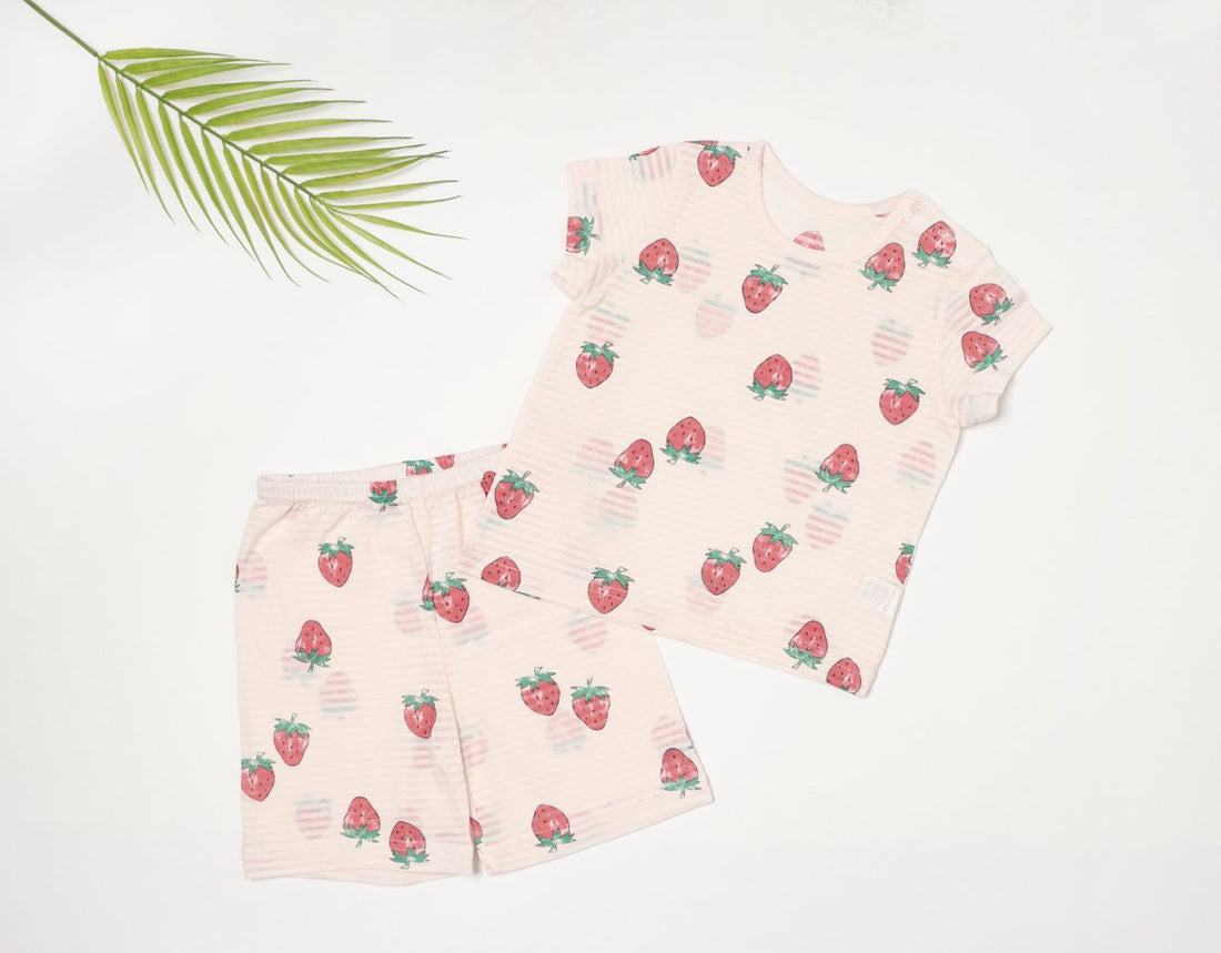 Mid-Length Jacquard Set (Red Berry)