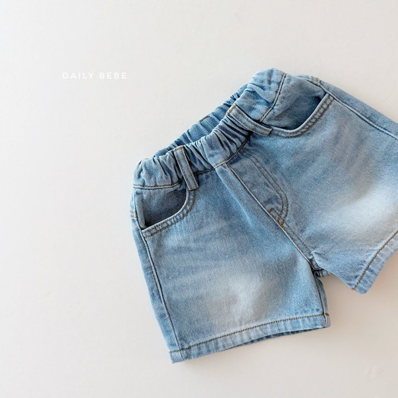 Washed Denim Shorts