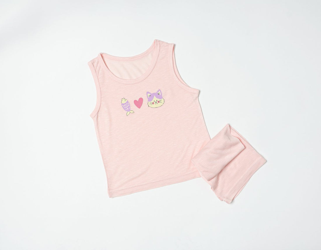 Sleeveless Modal Slub Set (Modal Pink)