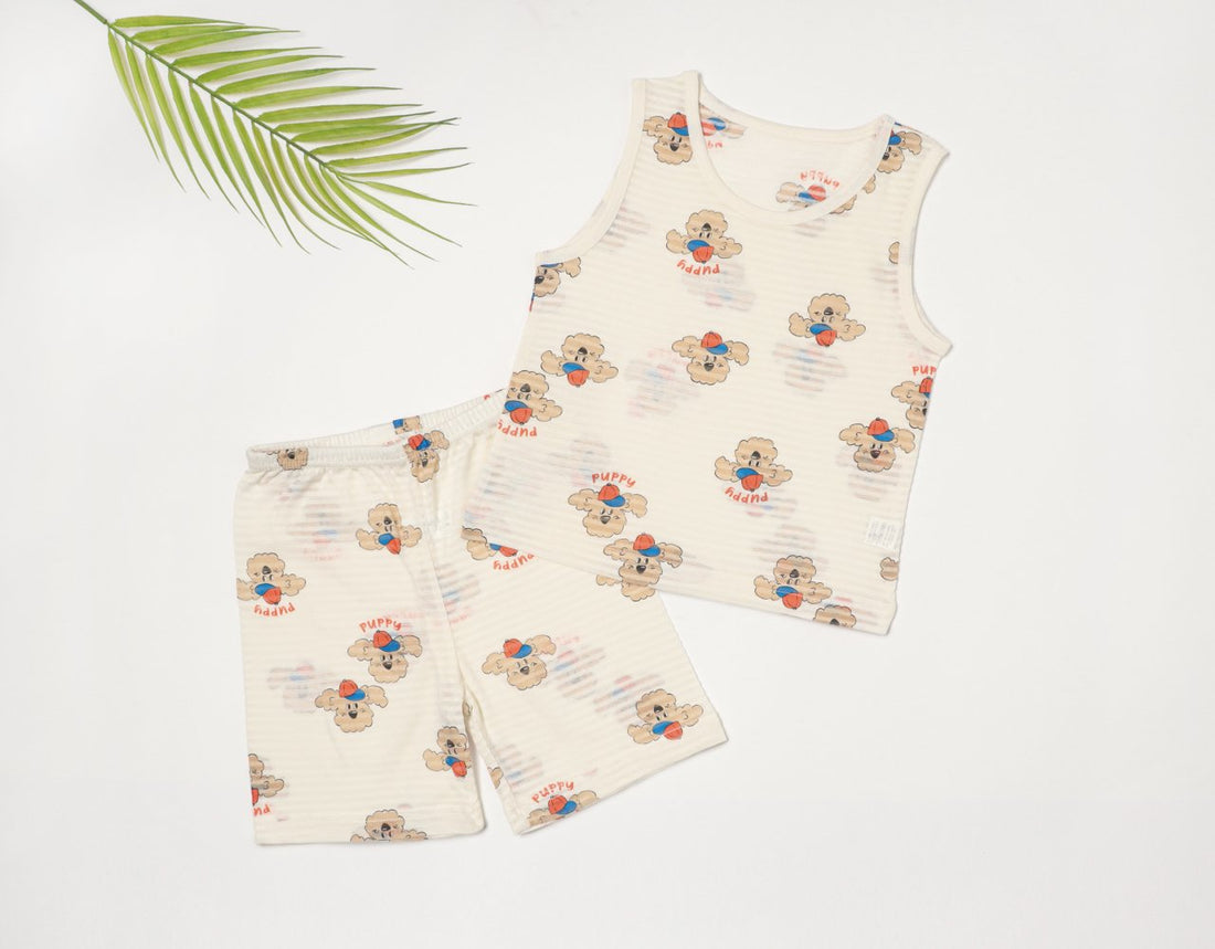 Sleeveless Jacquard Set (Cap Dog)