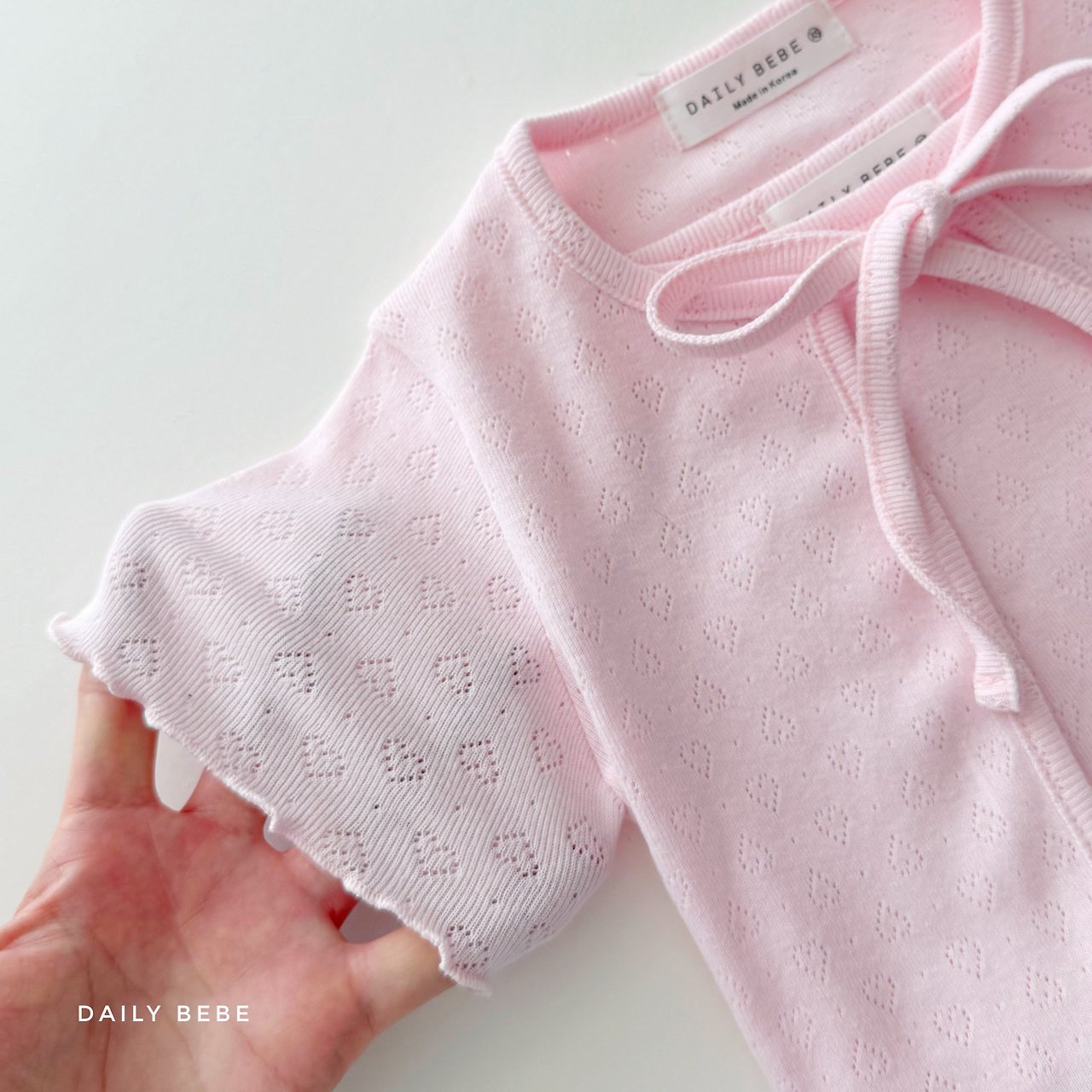 Eyelet Cardigan Set