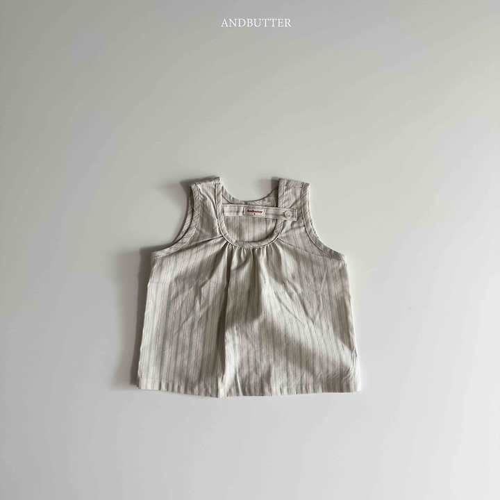 Natural Button Sleeveless Top