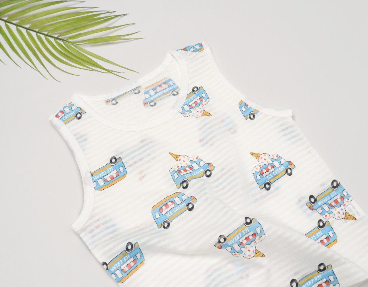 Sleeveless Jacquard Set (Ice Car)