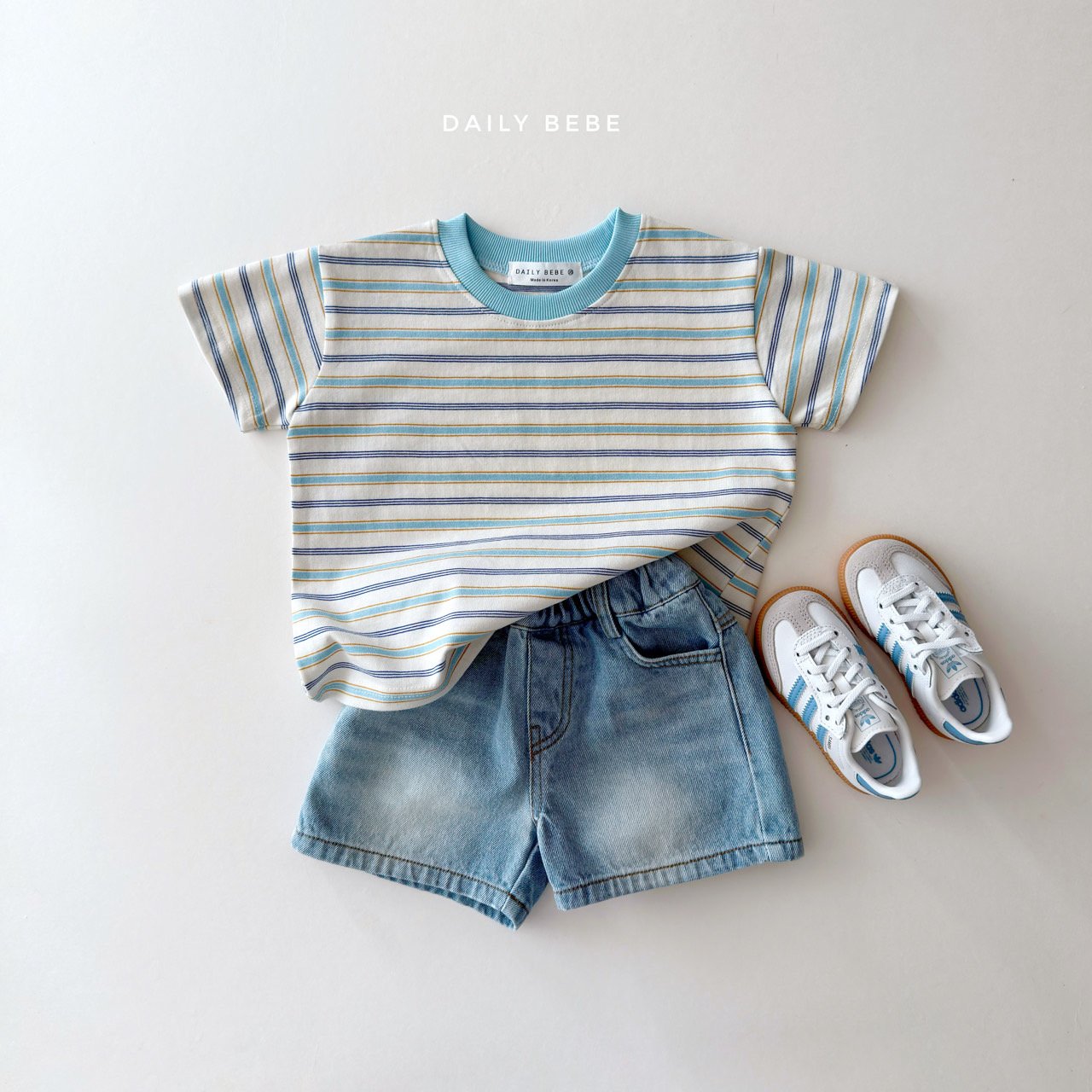 Washed Denim Shorts