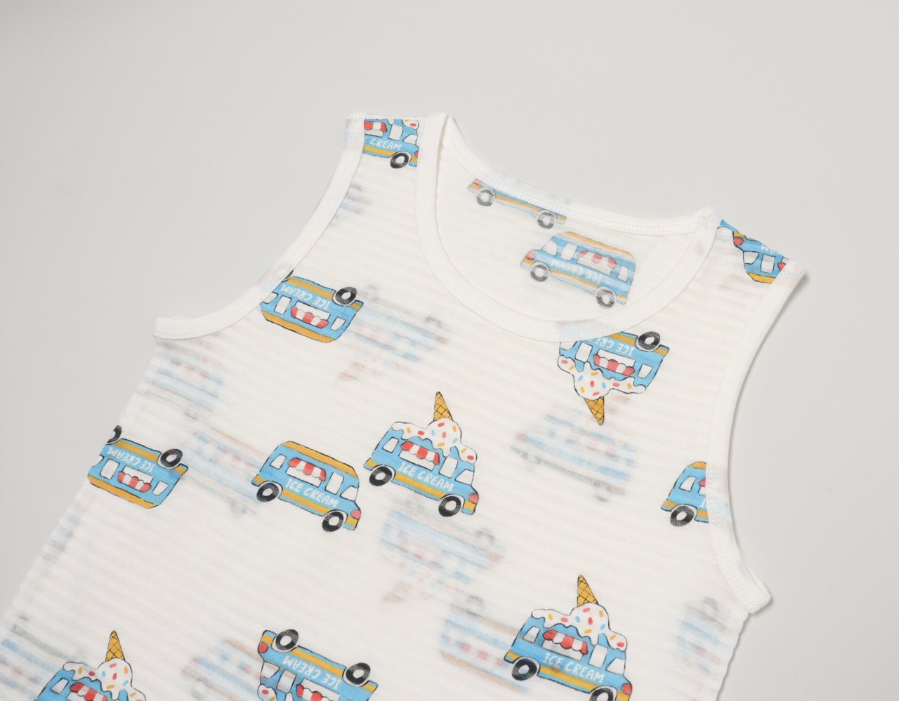 Sleeveless Jacquard Set (Ice Car)