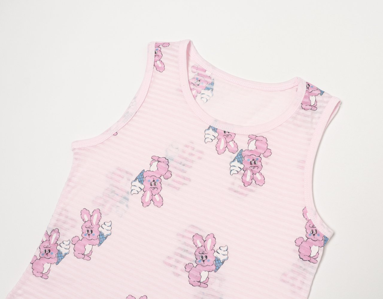 Sleeveless Jacquard Set (Pink Rabbit)
