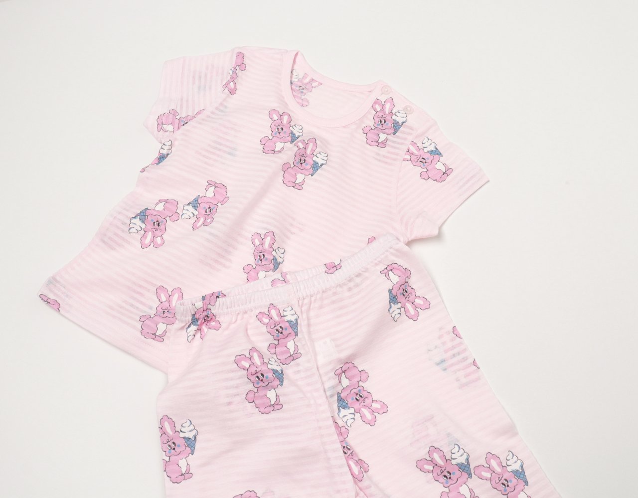Mid-Length Jacquard Set (Pink Rabbit)