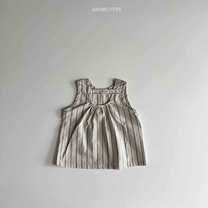Natural Button Sleeveless Top