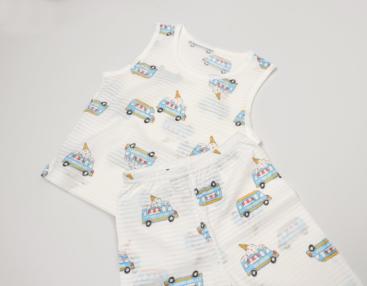 Sleeveless Jacquard Set (Ice Car)