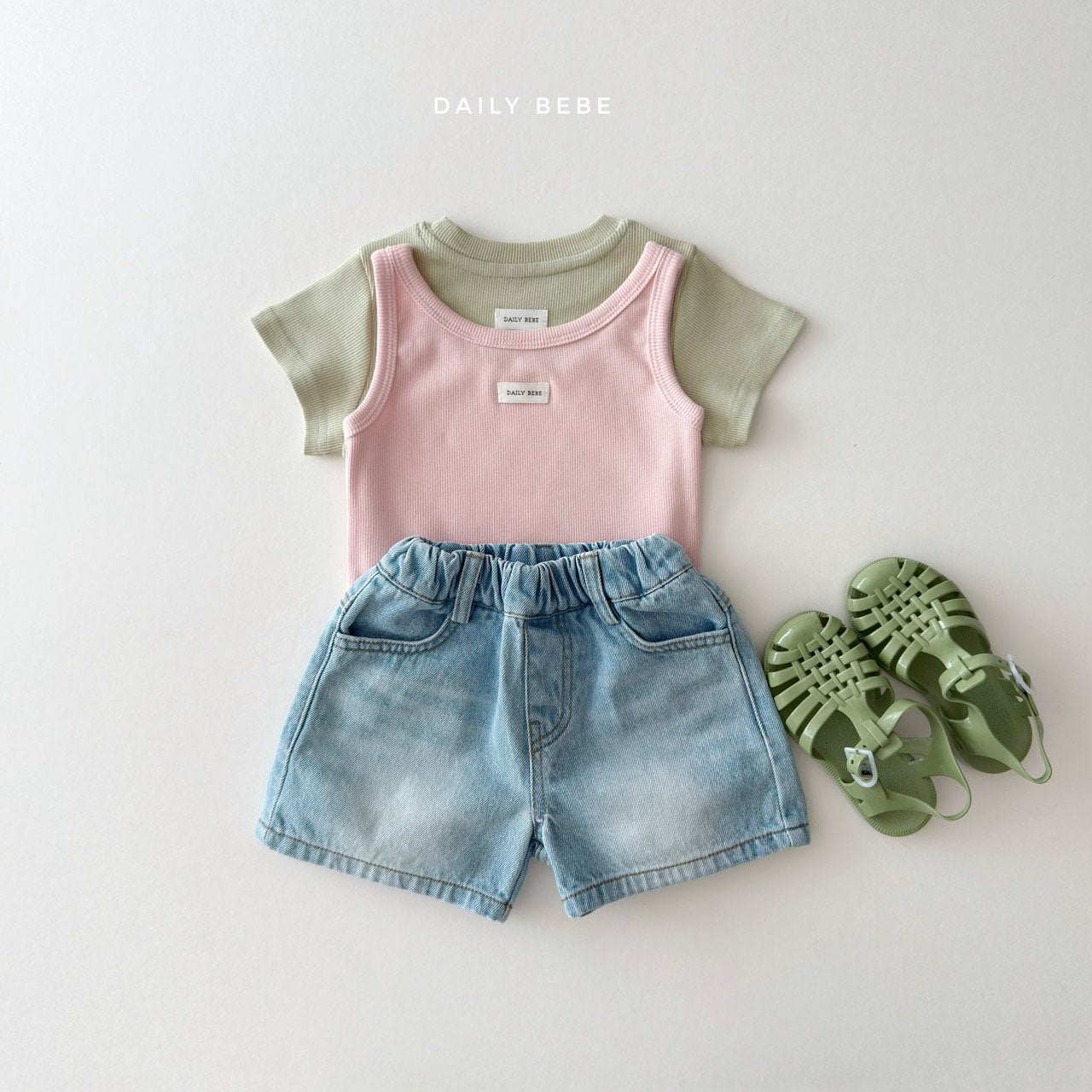 Washed Denim Shorts