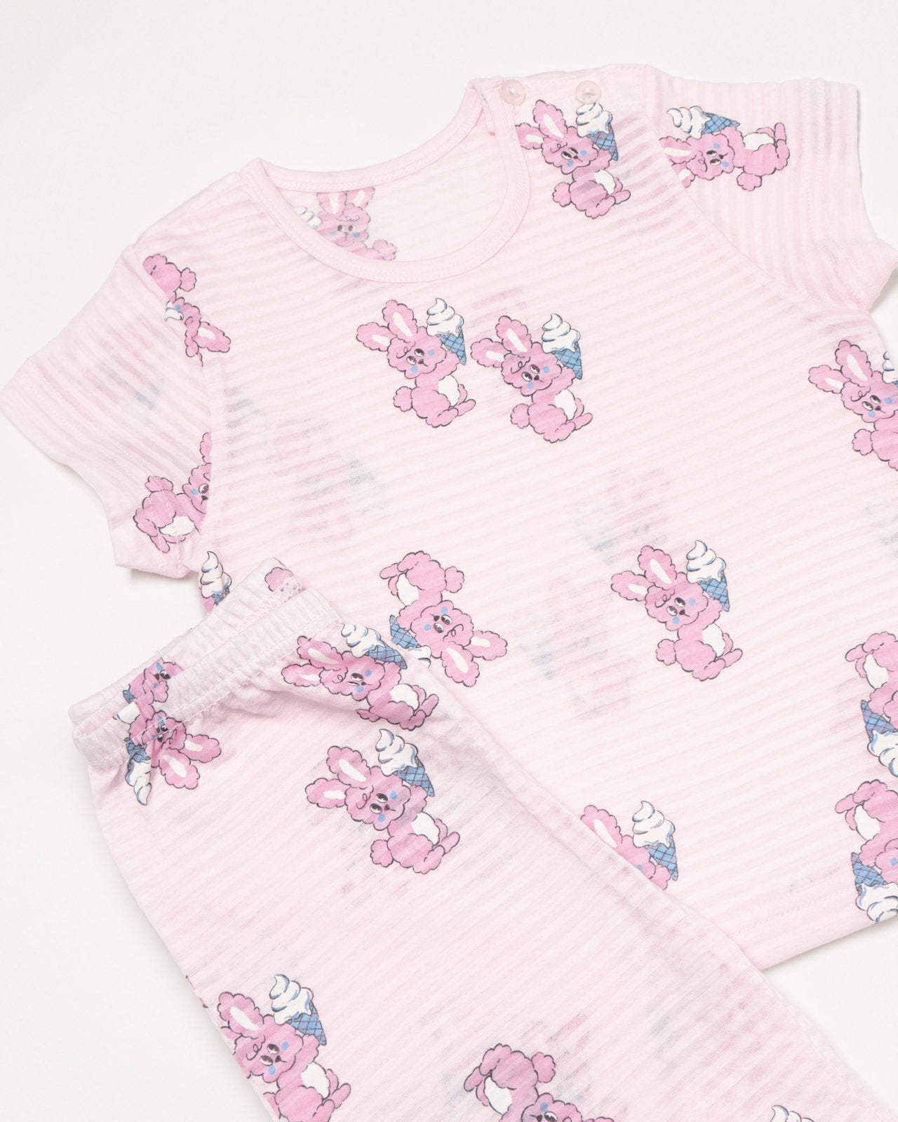 Mid-Length Jacquard Set (Pink Rabbit)