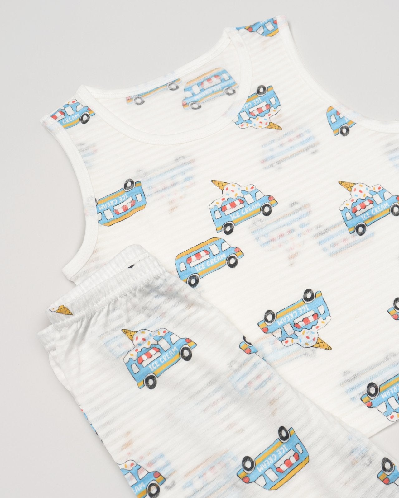 Sleeveless Jacquard Set (Ice Car)