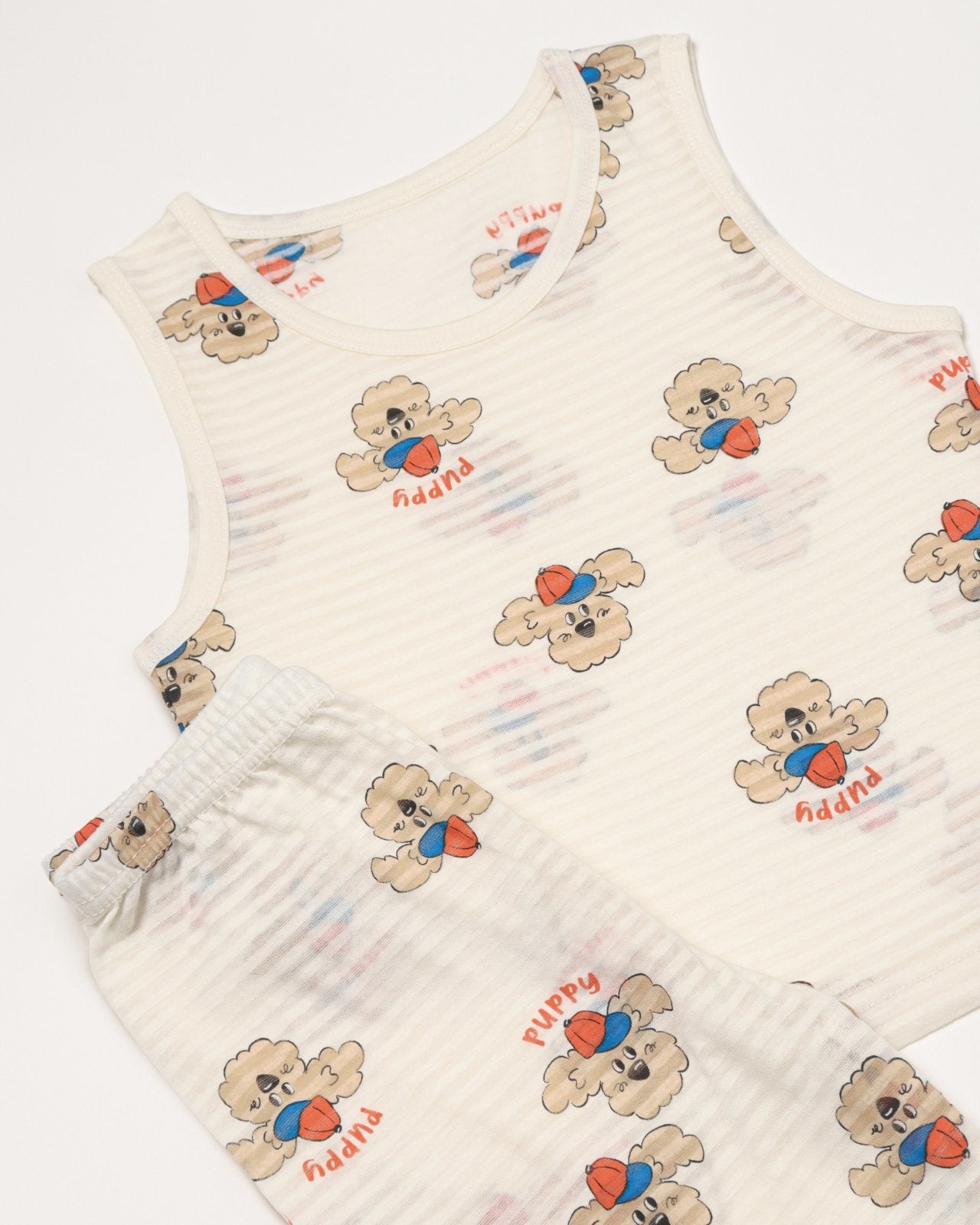 Sleeveless Jacquard Set (Cap Dog)