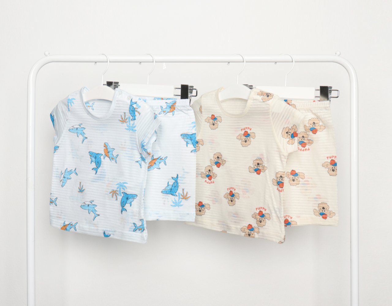 Mid-Length Jacquard Set (Shark)