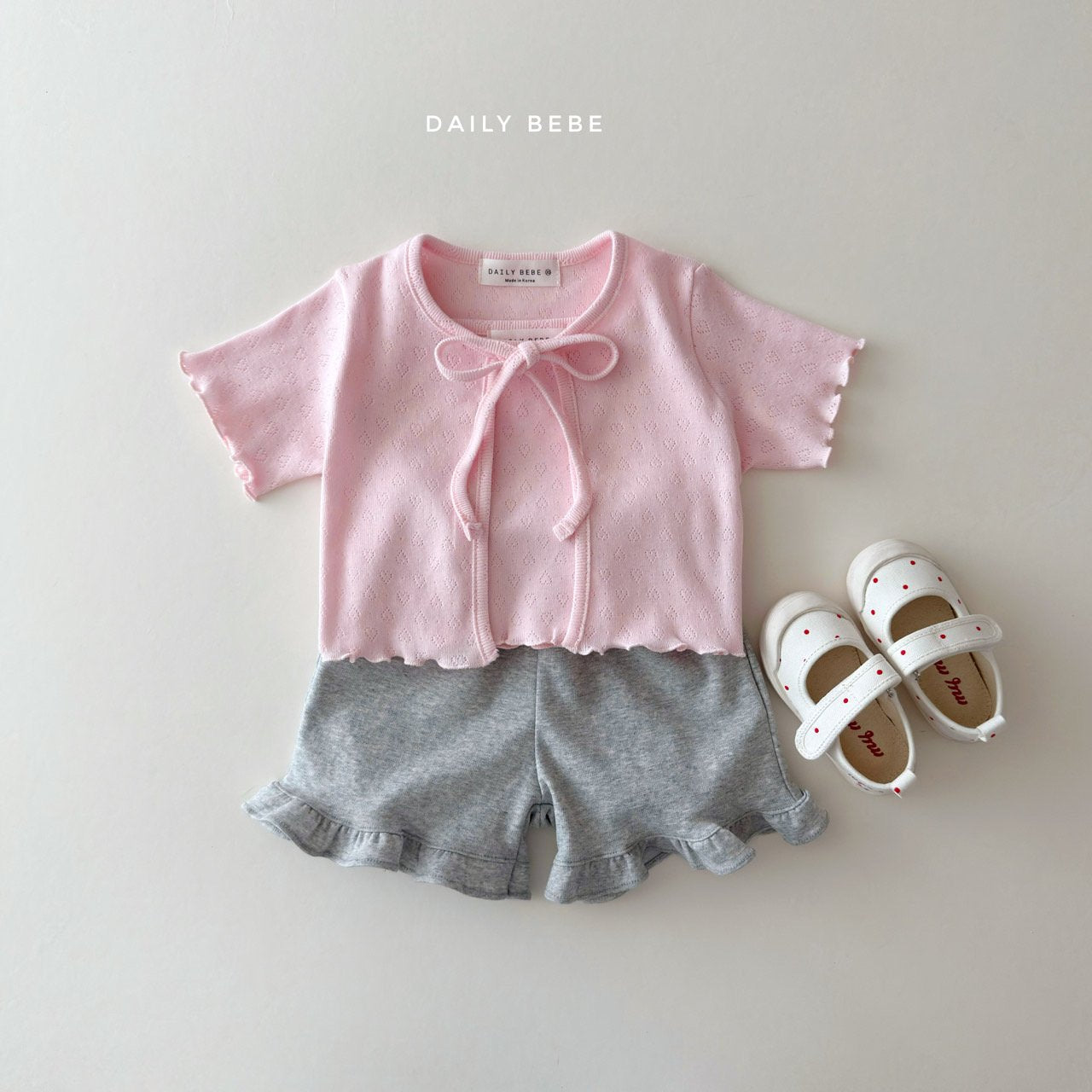 Eyelet Cardigan Set