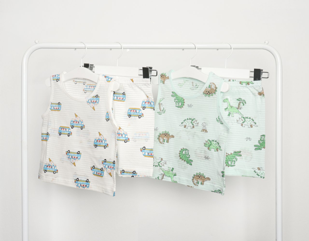 Sleeveless Jacquard Set (Dinosaur Land)