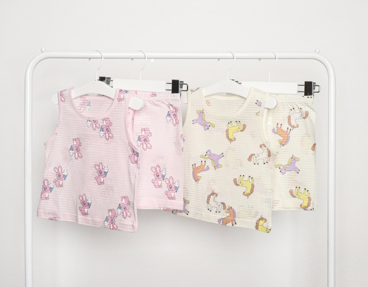 Sleeveless Jacquard Set (Pink Rabbit)